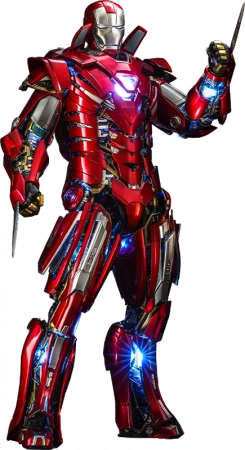 Neu ✨ Hot Toys Iron Man 3: Silver Centurion (Armor Suit Up Version) - Movie Masterpiece Series Diecast Actionfigur 🛒