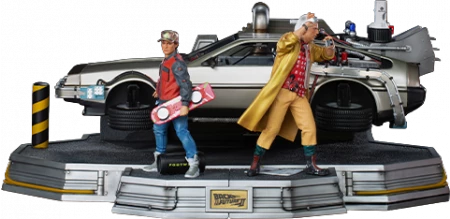Coupon 🔔 Iron Studios Zurück In Die Zukunft II: DeLorean (Full Set) - Deluxe Version Art Scale Statue ✔️