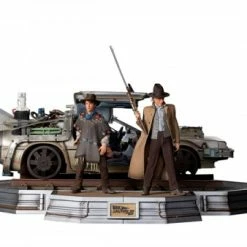 Am billigsten 🔔 Iron Studios Zurück In Die Zukunft III: Marty McFly, Doc Brown & DeLorean - Deluxe Art Scale Statue 😍